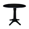 International Concepts Round Pedestal Table, 42 in W X 42 in L X 36.3 in H, Wood, Black K46-42DPT-27B-6B